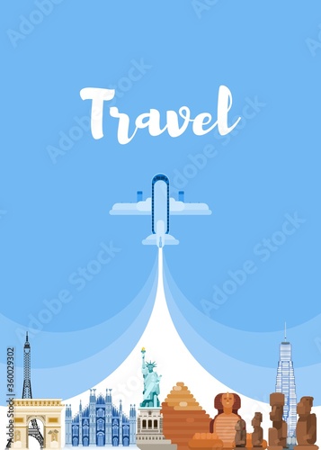 travel around the world. visit famous sights new