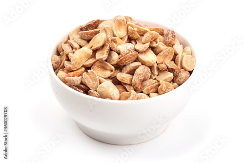 Roasted and Salted Peanuts, isolated on white background