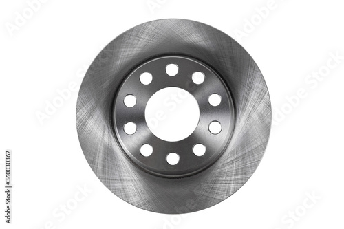 New brake disc top view isolated on a white background 