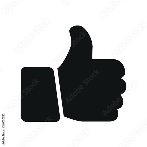 Thumbs up icon vector isolated on white background