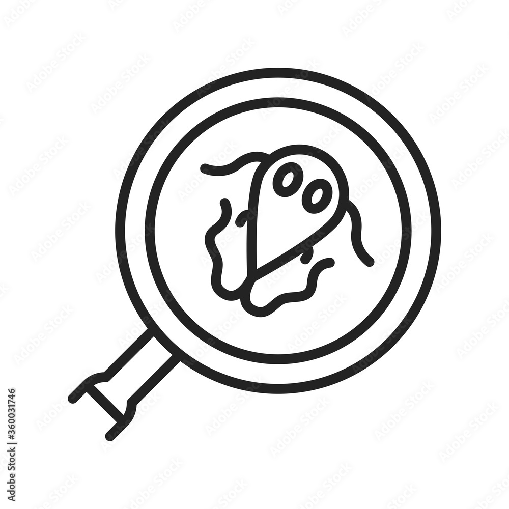 Obraz premium Giardiasis check black line icon. Medical examination concept. Pictogram for web, mobile app, promo. UI UX design element. Editable stroke