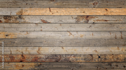 Full frame image of the old multicolored wooden planks. High resolution texture (16:9 format) with vignetted corners in loft, grunge, vintage, industrial style, copy-space