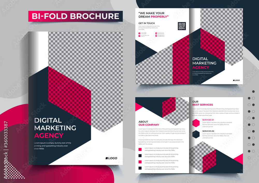 BiFold business Brochure template layout Design, Corporate Leaflet