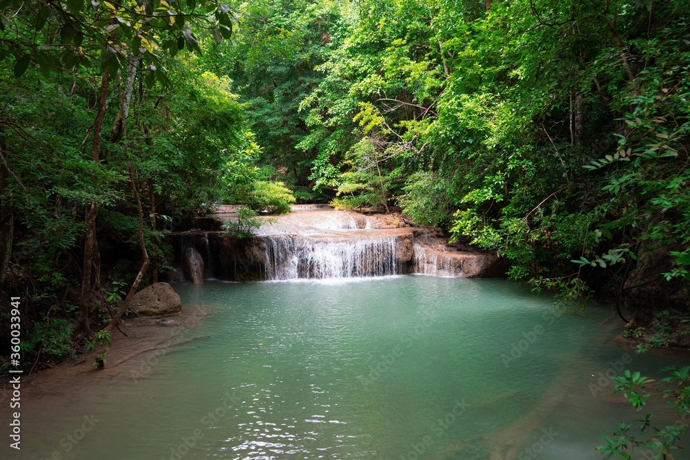 Waterfall with river in forest in Thailand