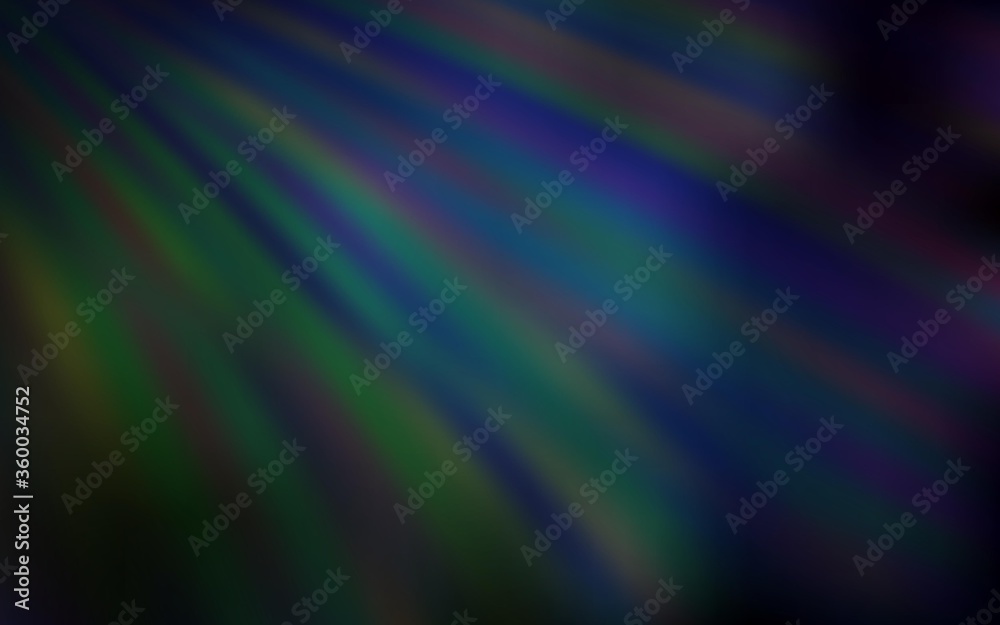 Dark Blue, Green vector background with straight lines. Lines on blurred abstract background with gradient. Pattern for ads, posters, banners.