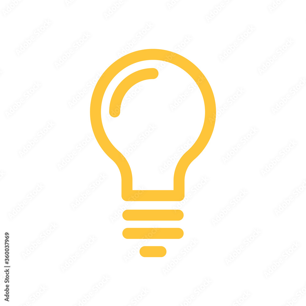 Light bulb icon, symbol of idea. Linear vector pictogram. Light bulb icon, symbol of idea. Linear vector pictogram.