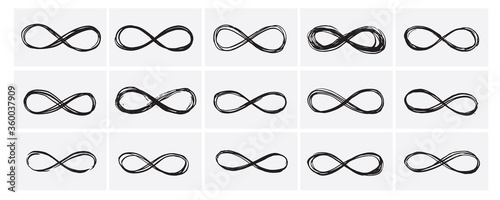 Infinity set hand drawn illustration	