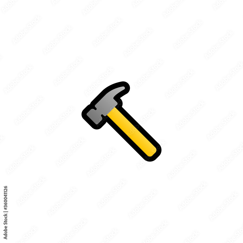 Hammer Vector Icon. Isolated Cartoon Style Emoji, Emoticon Illustration Hammer Vector Icon. Isolated Cartoon Style Emoji, Emoticon Illustration