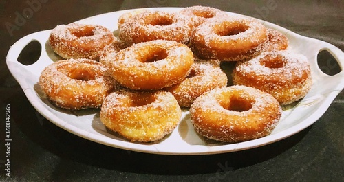 Beautiful sugary and homemade donuts