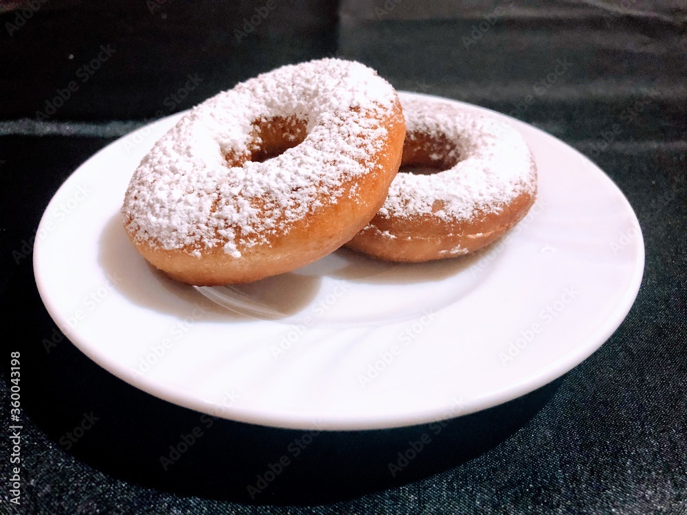 Beautiful white and sprinkled donut