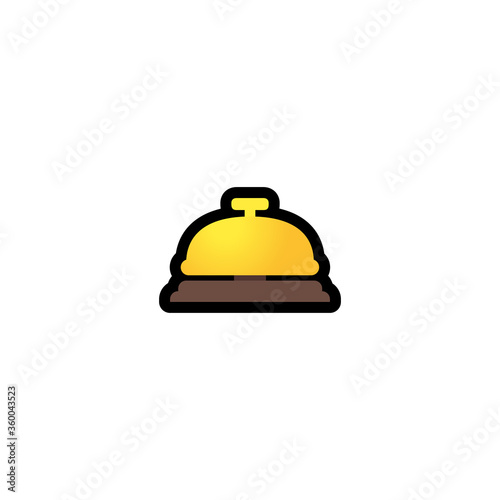 Bellhop Bell Vector Icon. Isolated Bell Cartoon Style Emoji, Emoticon Illustration
