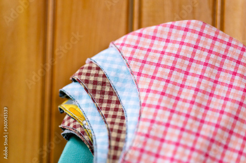 Deluxe fabric masks in production close-up