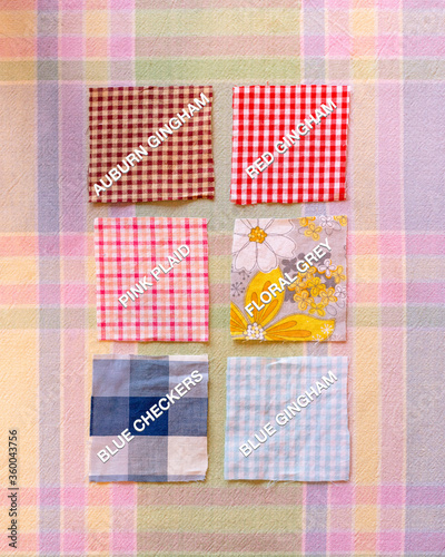Labeled fabric swatches