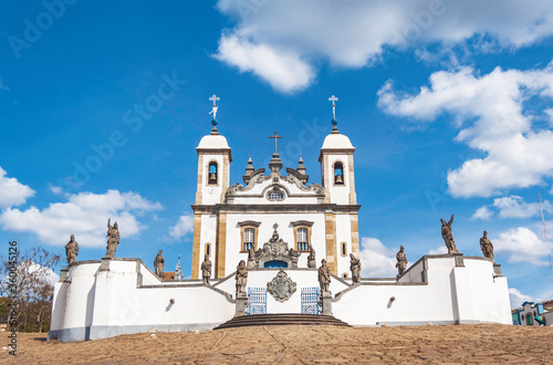 Monuments and baroque architecture from Bom Jesus de Matosinhos Church, in the city of Congonhas, state of Minas Gerais, Brazil. Historical and religious touristic destination.