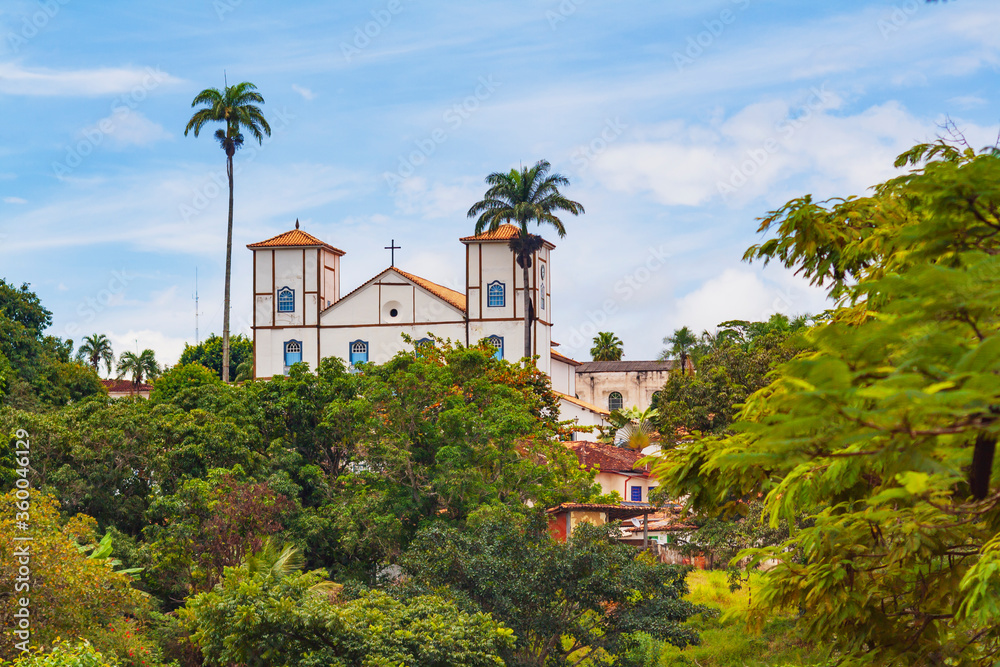 Colonial Church in Pirenopolis, Goias, Brazil. Travel destination with historical buildings and preserved nature.