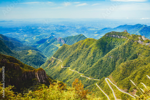 View from Serra do Rio do Rastro, Santa Catarina state, Brazil. Scenic road. Touristic destination.