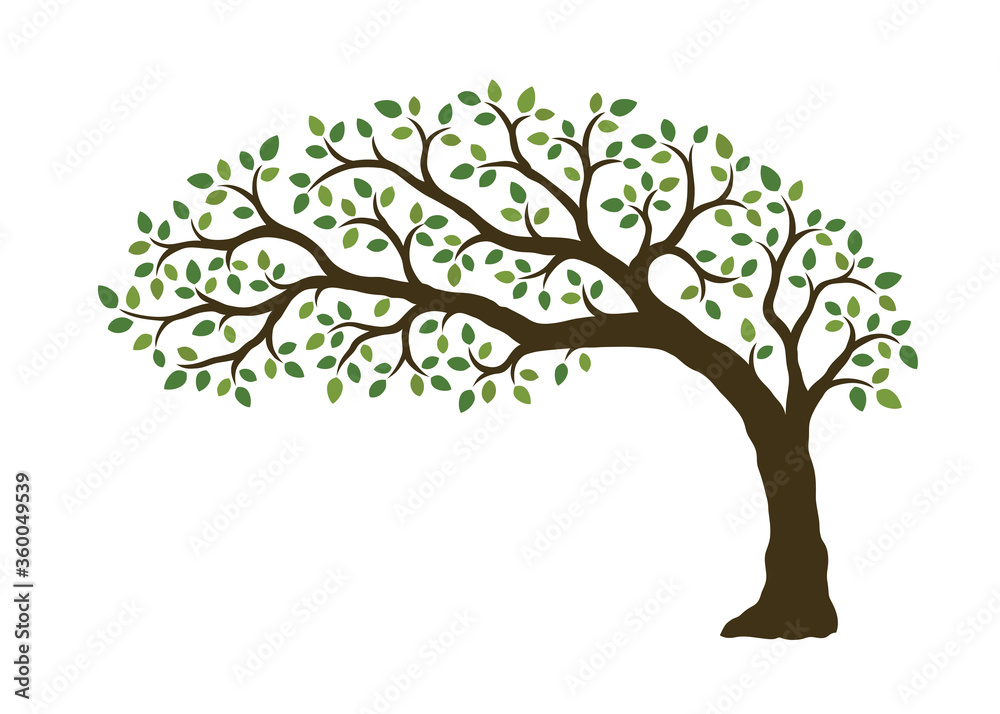 Tree growing to the side, making place for your text beneath