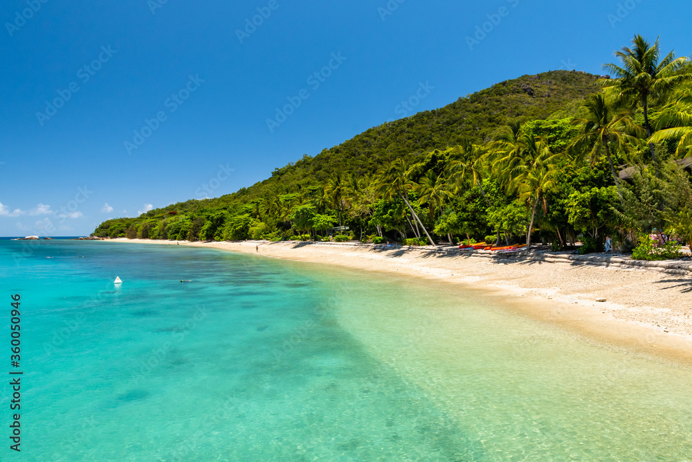 Fitzroy tropical Island beach in a sunny day
