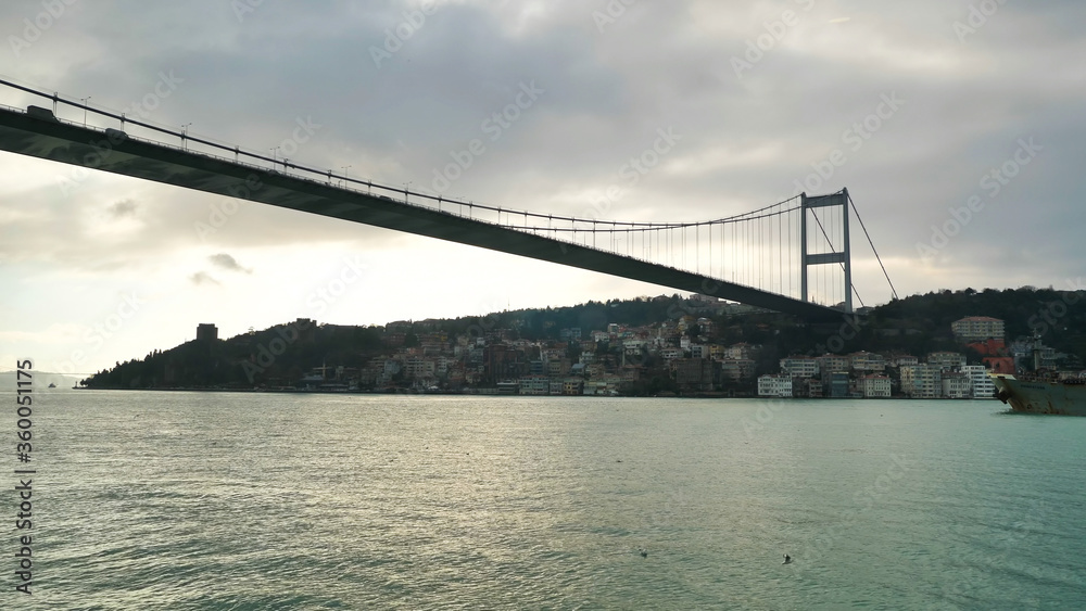 Bridge over the Bosphorus Strait in Istanbul. Turkey.