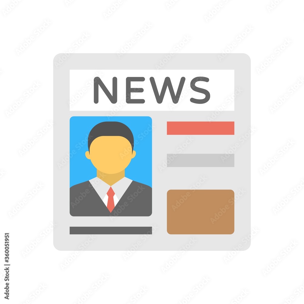 Newspaper icon illustration in flat design style. News symbol. Newspaper icon illustration in flat design style. News symbol.