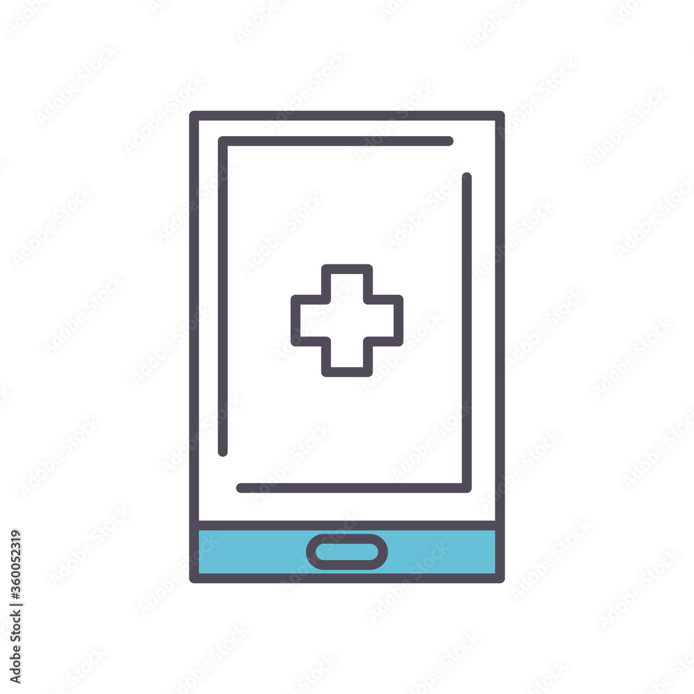 smartphone with cross line and fill style icon vector design smartphone with cross line and fill style icon vector design