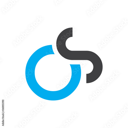 Initial Letter OS Logo Design Vector Template. Abstract Letter Minimal Typography Logo Design