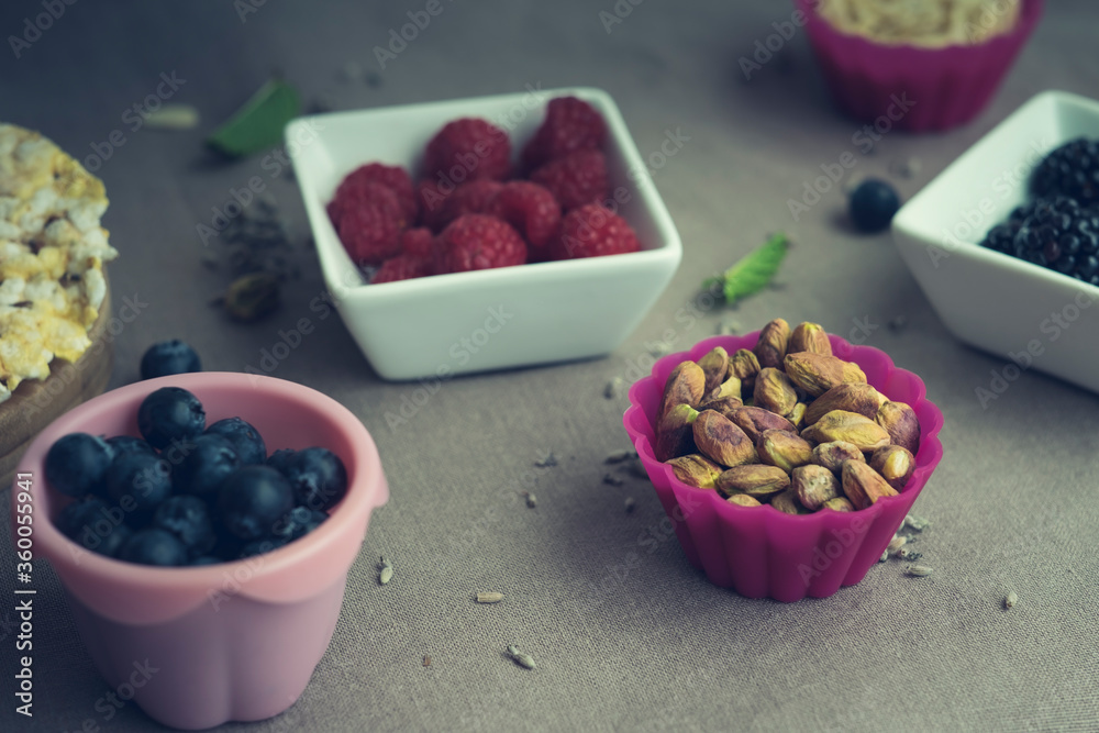 Healthy breakfast scene on the table