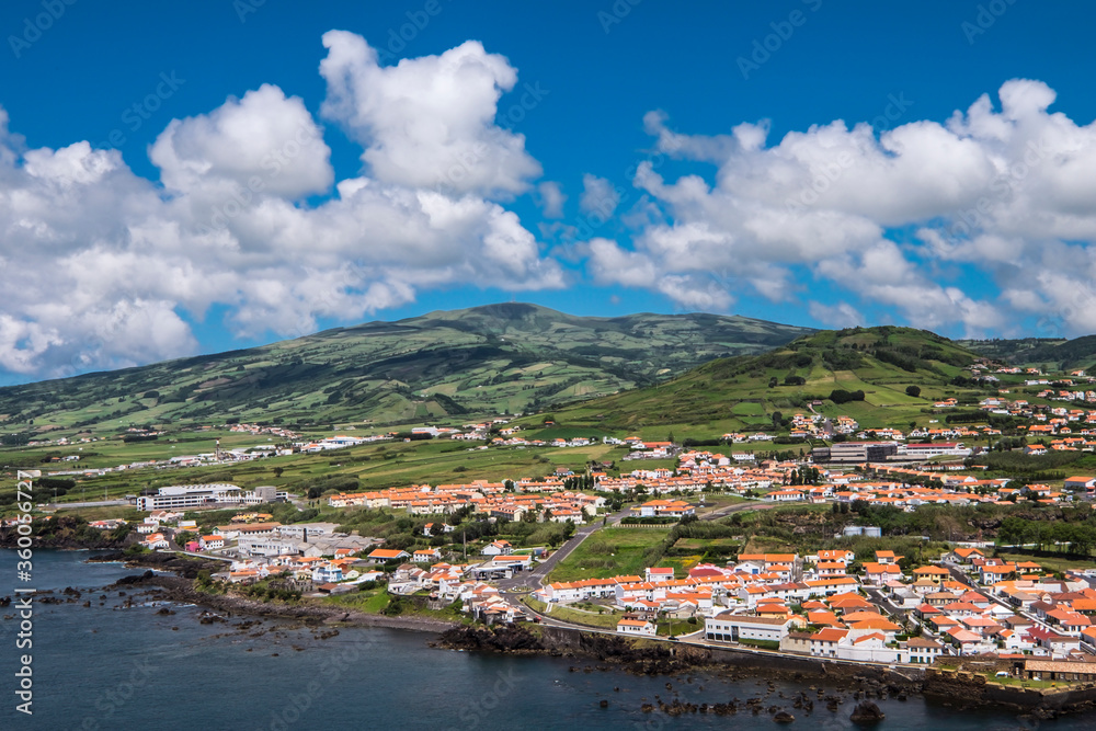 View to Faial Island, Azores, Portugal from the water