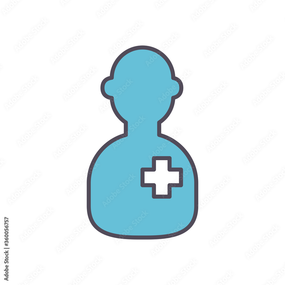 male doctor with cross line and fill style icon vector design male doctor with cross line and fill style icon vector design