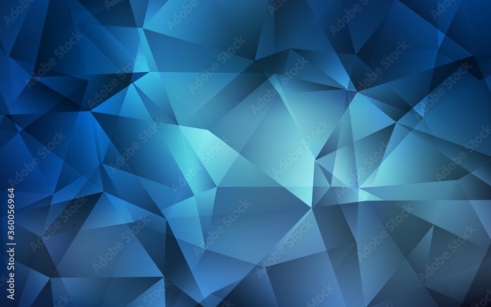 Light BLUE vector low poly texture. Geometric illustration in Origami style with gradient.  Triangular pattern for your design.