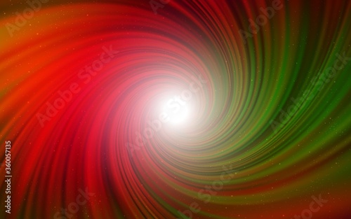 Dark Green, Red vector texture with milky way stars. Shining illustration with sky stars on abstract template. Best design for your ad, poster, banner.