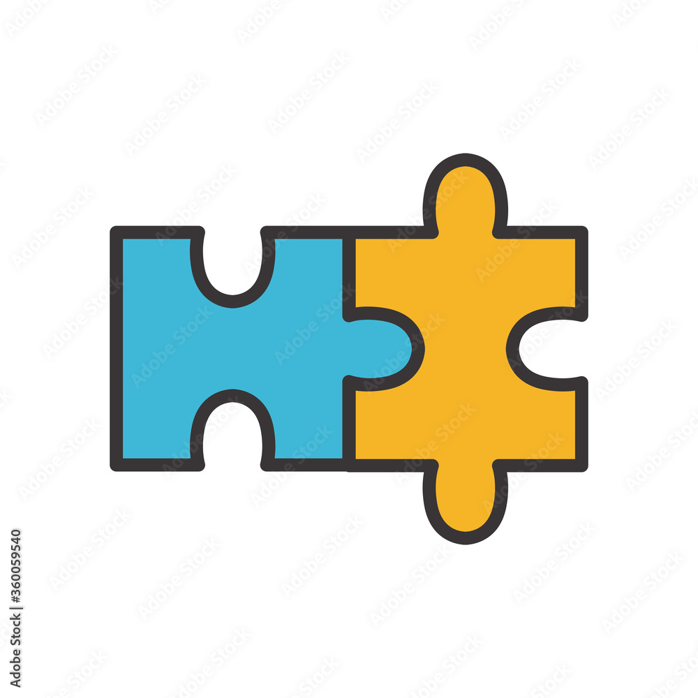 Isolated puzzles line and fill style icon vector design Isolated puzzles line and fill style icon vector design