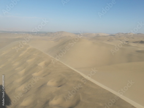 Huacachina Peru desert oasis and sand dunes 2019