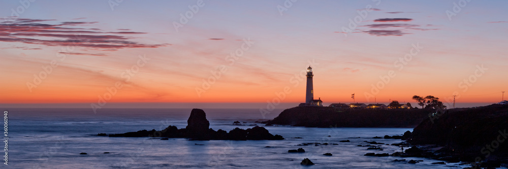Sunset Over Pigeon Point Lighthouse, California