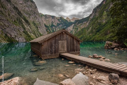 wooden cabin on the obersee lake