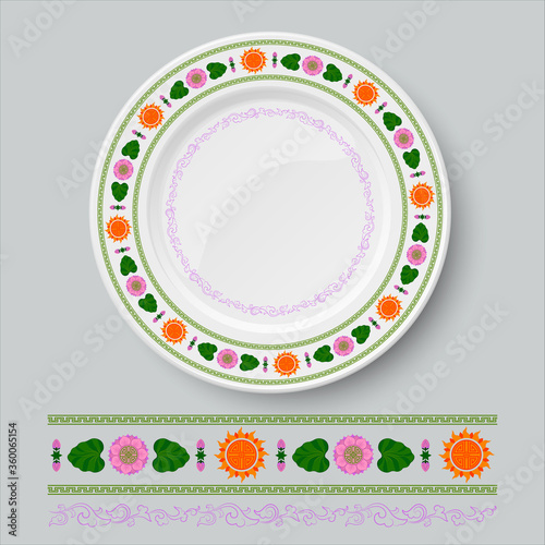 Typography color ornament for design plates. Present