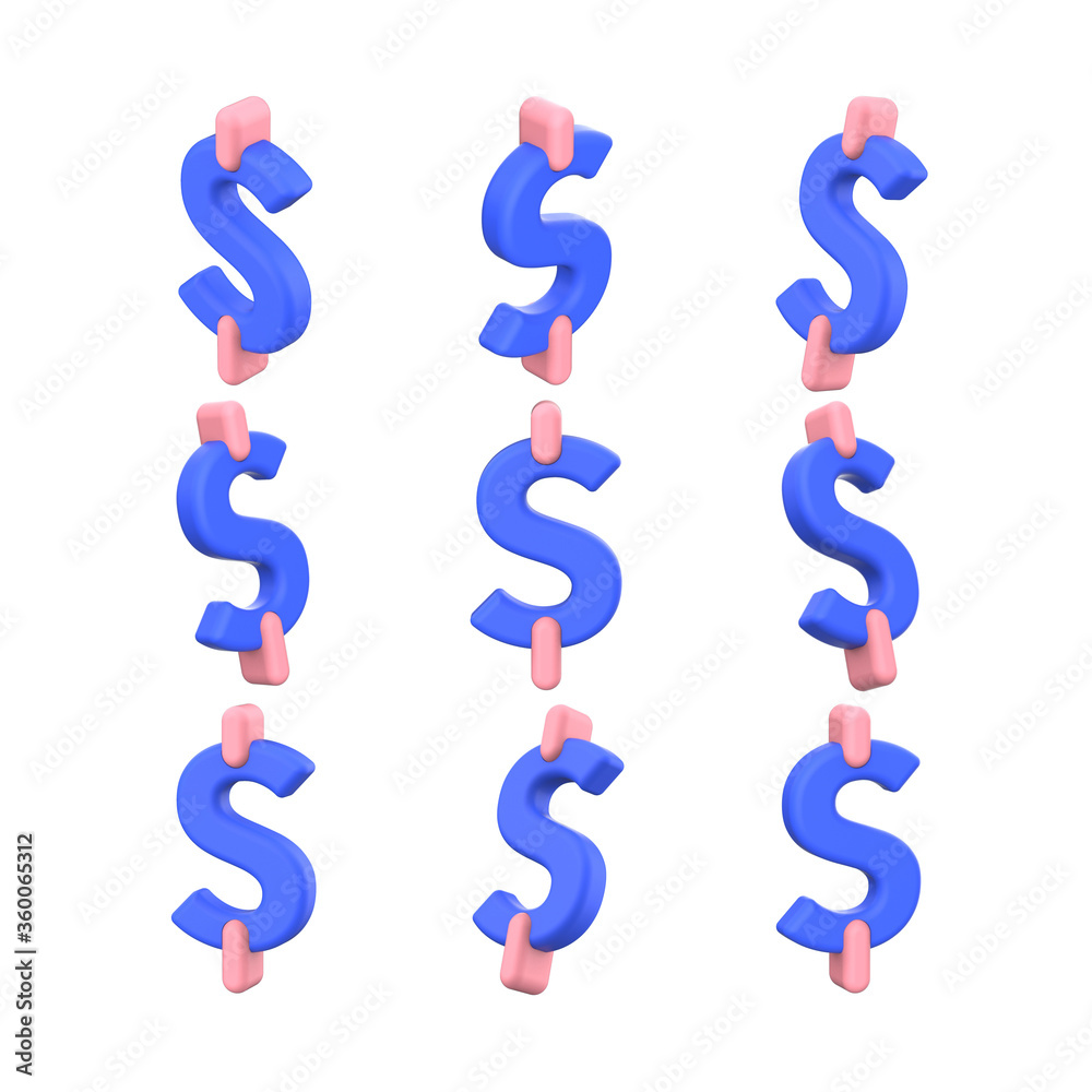 Dollar 3D icon Dollar 3D icon