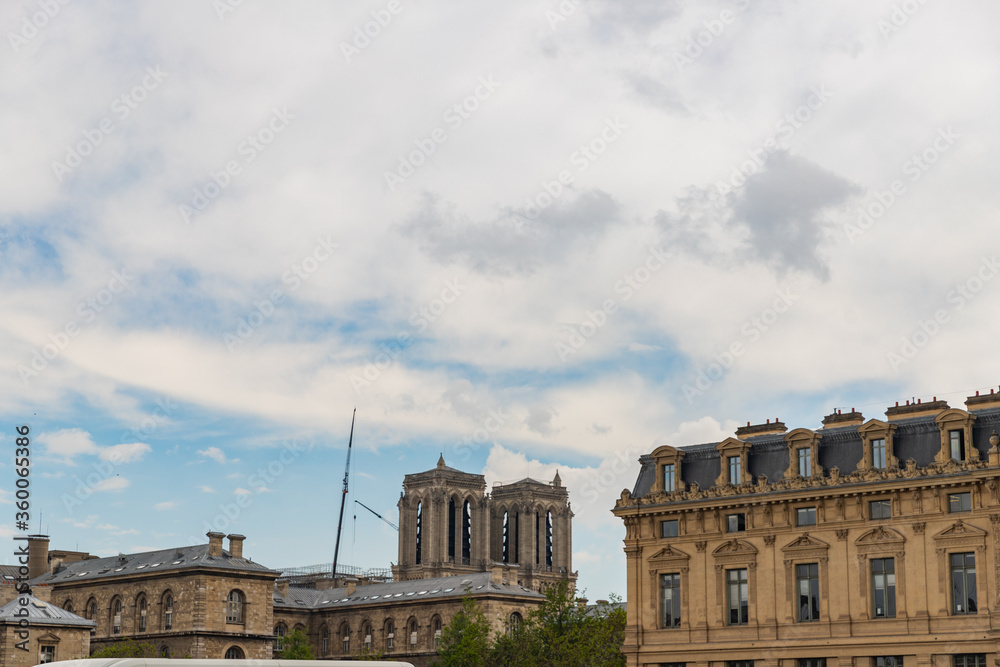 Fototapeta premium Paris, France, Notre Dame de Paris after fire