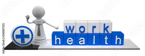 work health cubes with chess figure