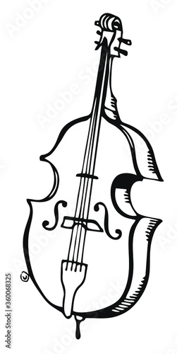 Vászonkép Vector image of a cello