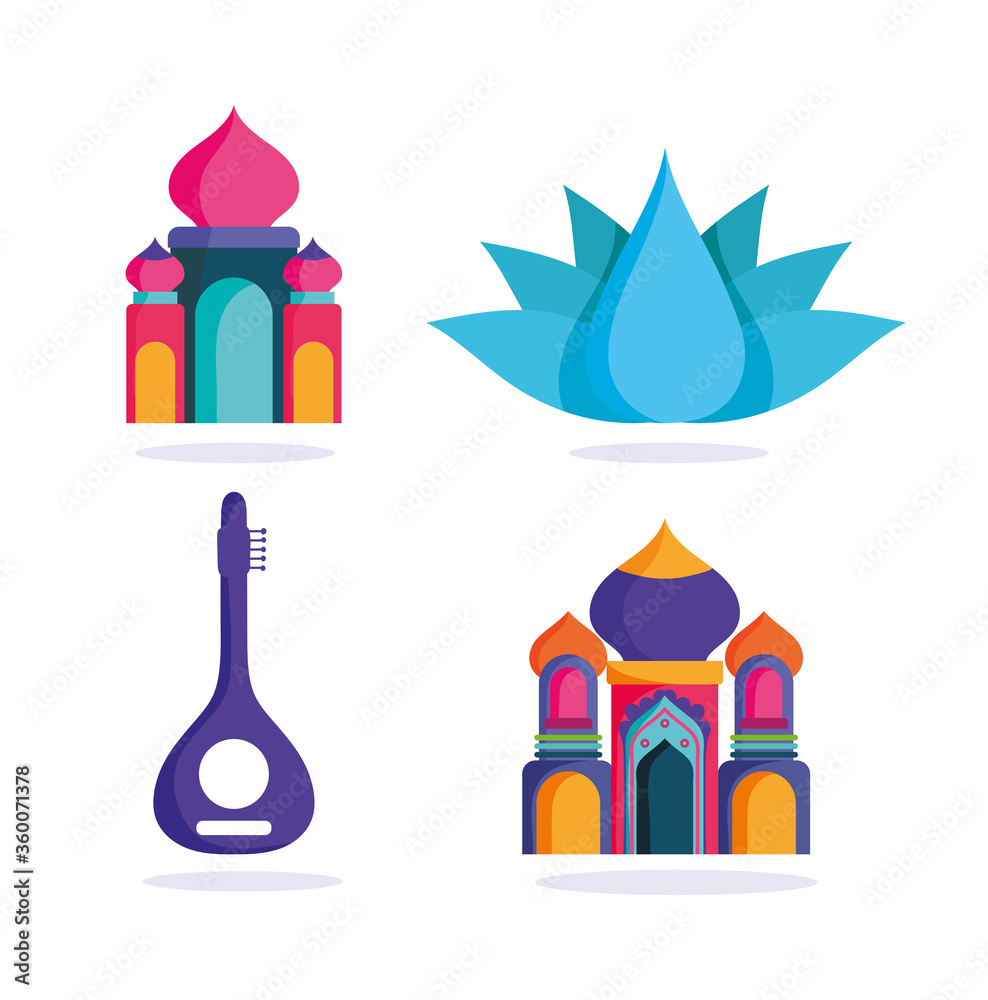 happy independence day india, taj mahal flower temple icons happy independence day india, taj mahal flower temple icons