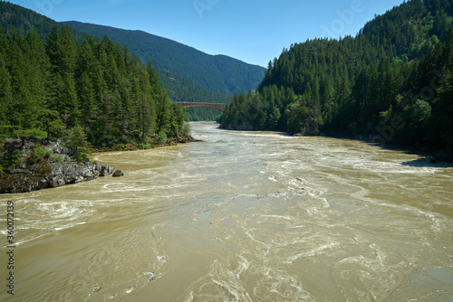 Alexandra Bridge Trans Canada Highway BC. The Alexandra Bridge crossing the Fraser River near Boston Bar, British Columbia, Canada.

 photo