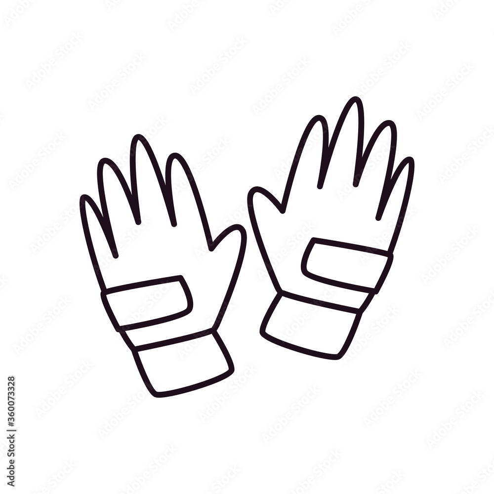 goalkeeper gloves ball line style icon vector design goalkeeper gloves ball line style icon vector design