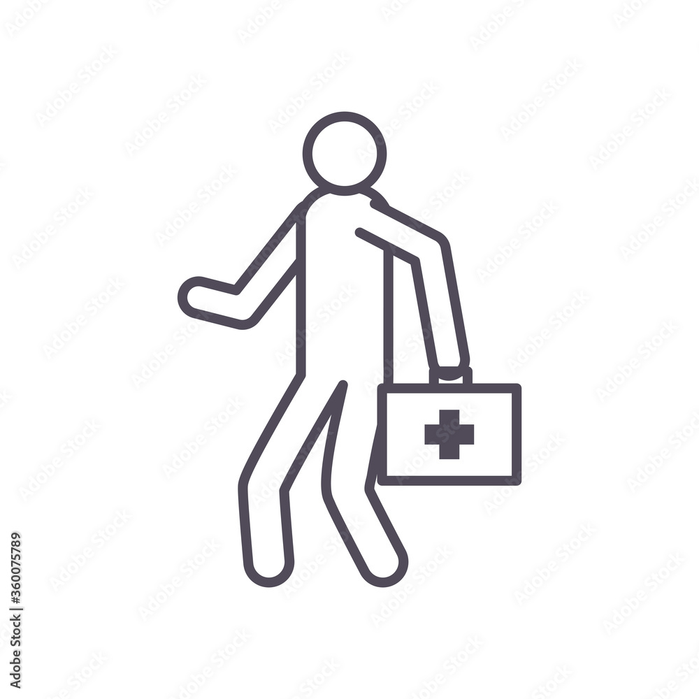 avatar doctor with kit line style icon vector design avatar doctor with kit line style icon vector design