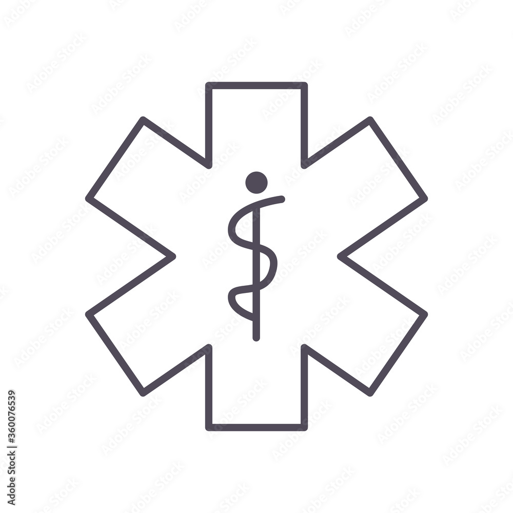 caduceus line style icon vector design caduceus line style icon vector design