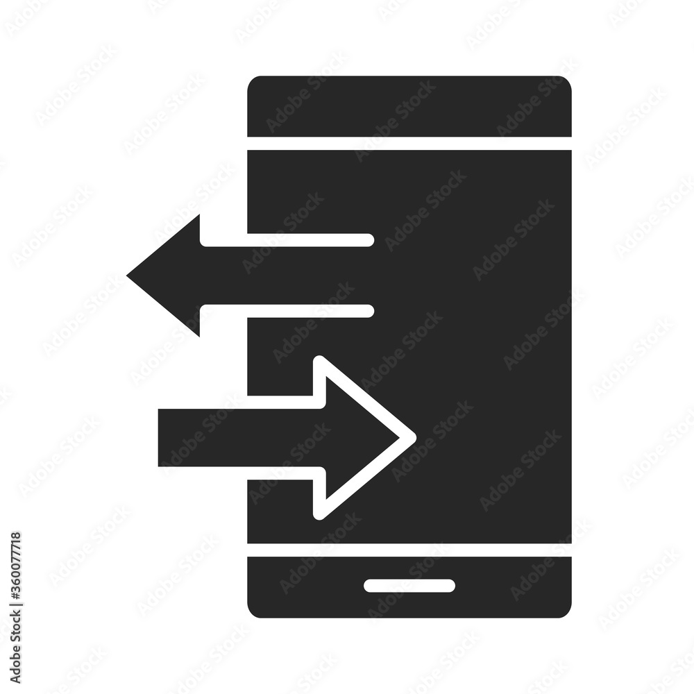 mobile phone or smartphone trasnfer data electronic technology device silhouette style icon mobile phone or smartphone trasnfer data electronic technology device silhouette style icon