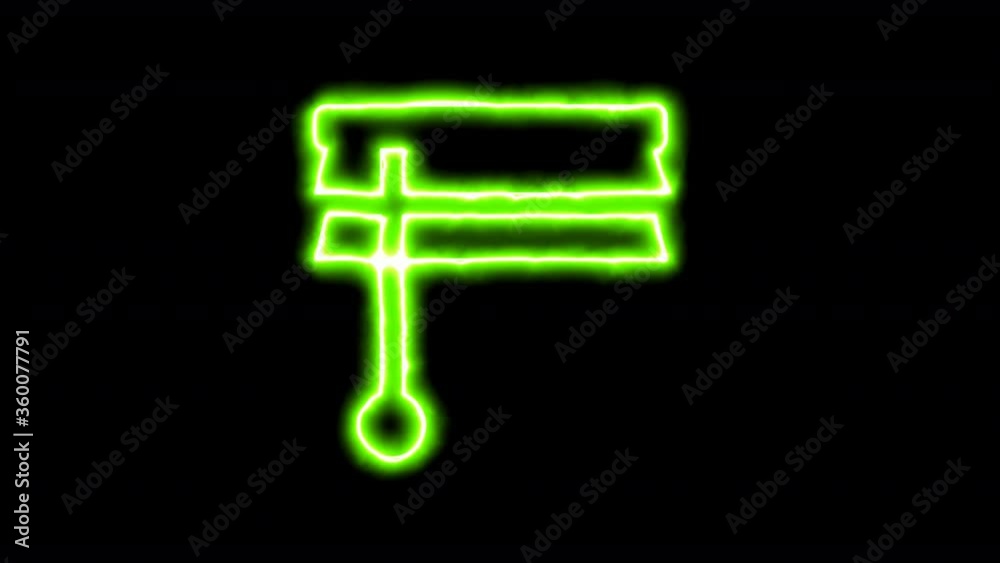 The appearance of the green neon symbol blinds raised. Flicker, In - Out. Alpha channel Premultiplied - Matted with color black The appearance of the green neon symbol blinds raised. Flicker, In - Out. Alpha channel Premultiplied - Matted with color black