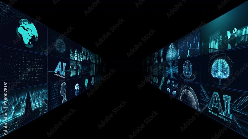 Digital Network Technology AI artificial intelligence data concepts Background.
