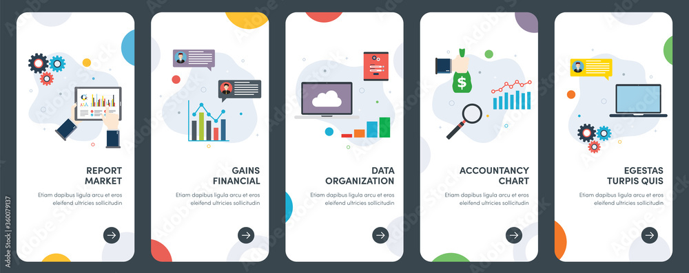 Set of concept flat design icons of report, market, accountancy, gains and financial. UX, UI vector template kit for web design, applications, mobile interface, infographics and print design. Set of concept flat design icons of report, market, accountancy, gains and financial. UX, UI vector template kit for web design, applications, mobile interface, infographics and print design.