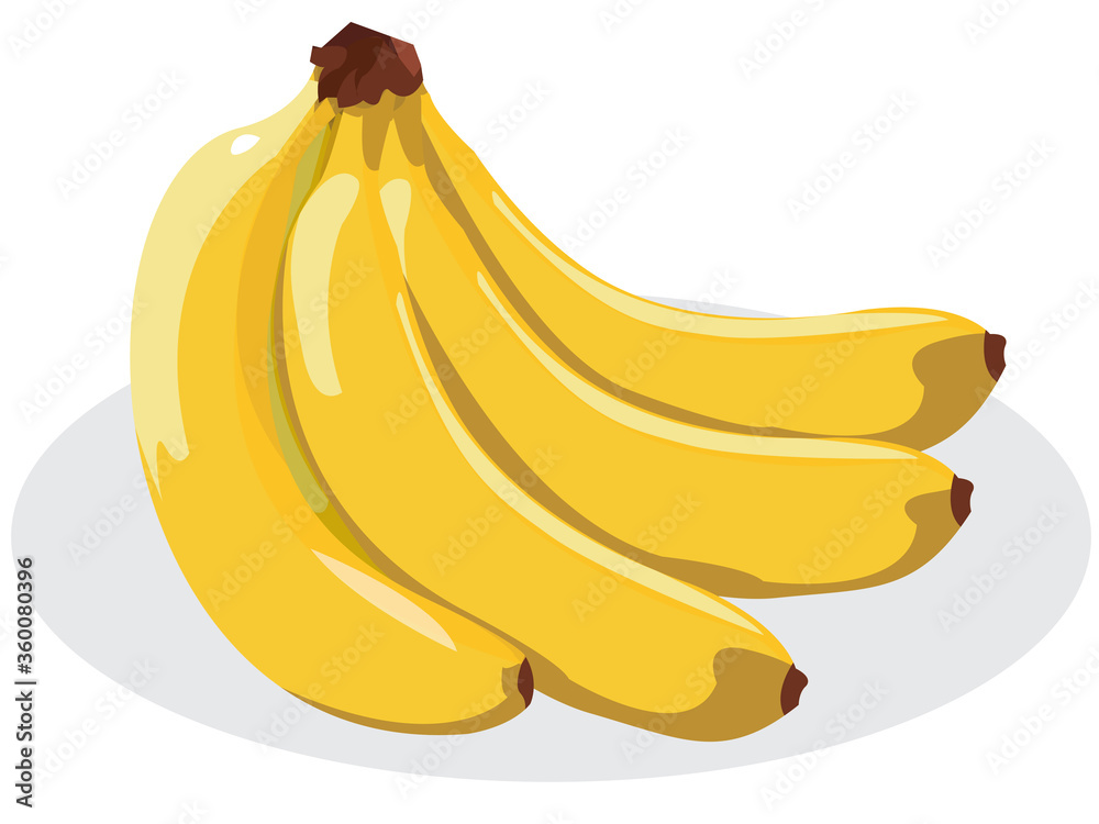 Tasty bananas on a white background. banana cluster isolated.